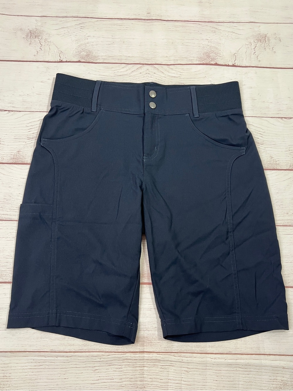 Title Nine Clamber 2.0 Hiking Shorts - 6 - navy blue indigo stretch 10" inseam
